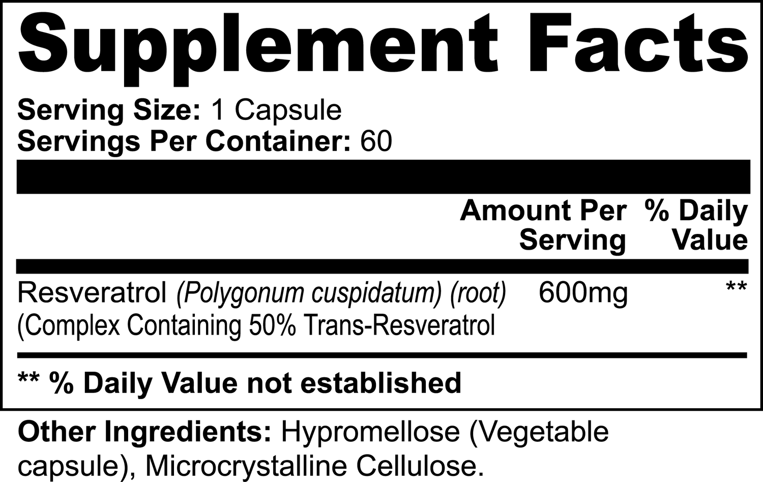 Resveratrol 50% 600mg